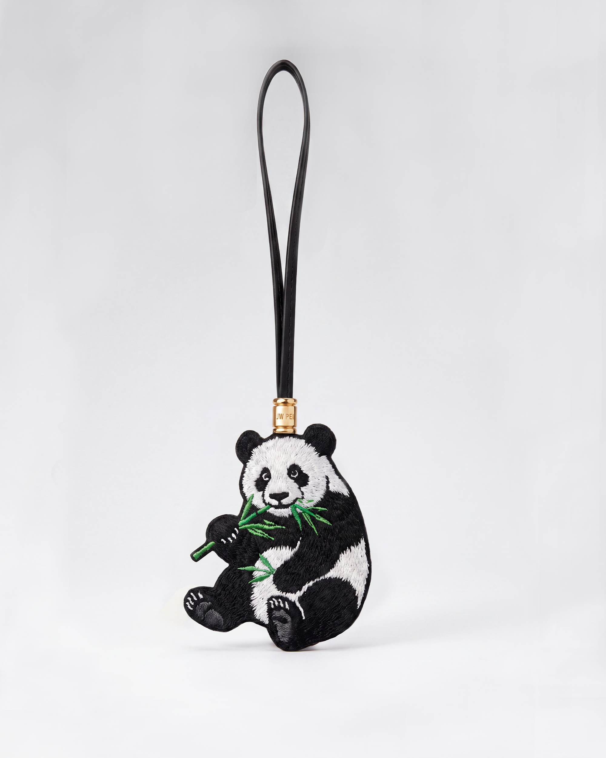 Embroidered Panda Bag Charm - Black & White