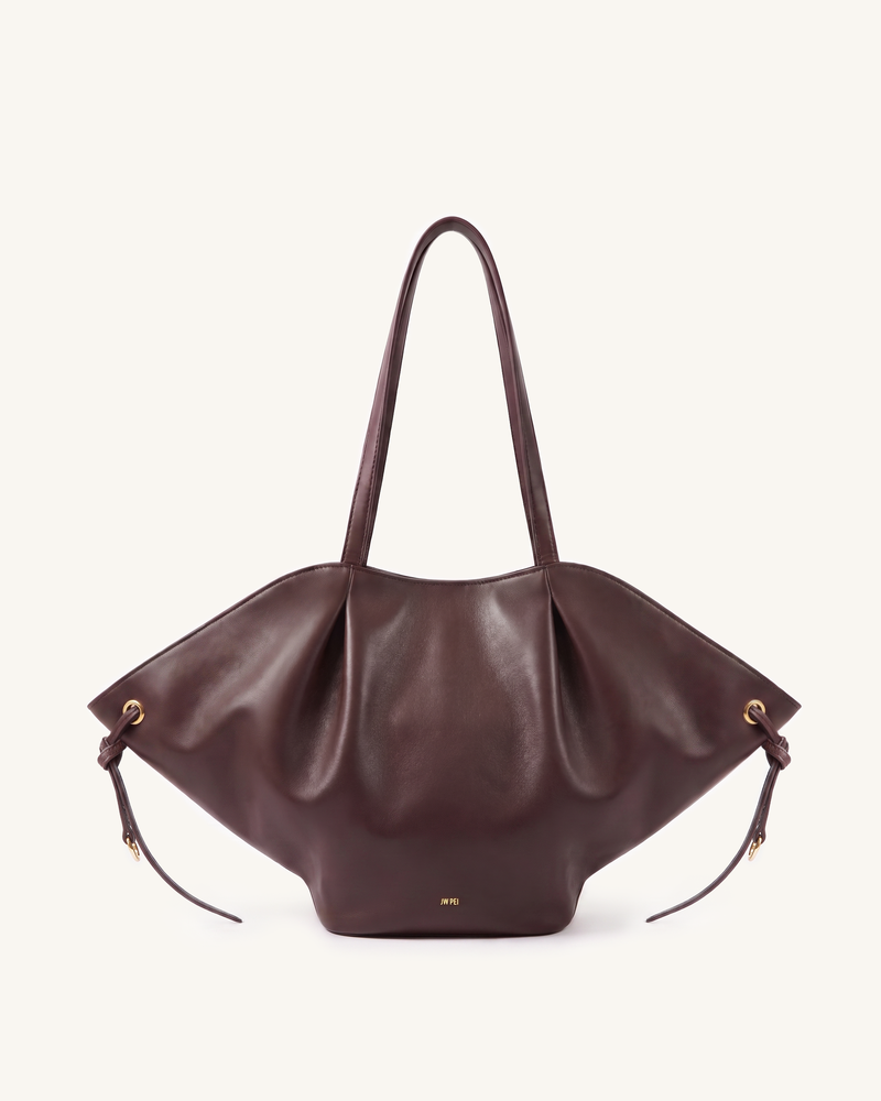 Isabeau Gathered Shoulder Bag - Chocolate Brown