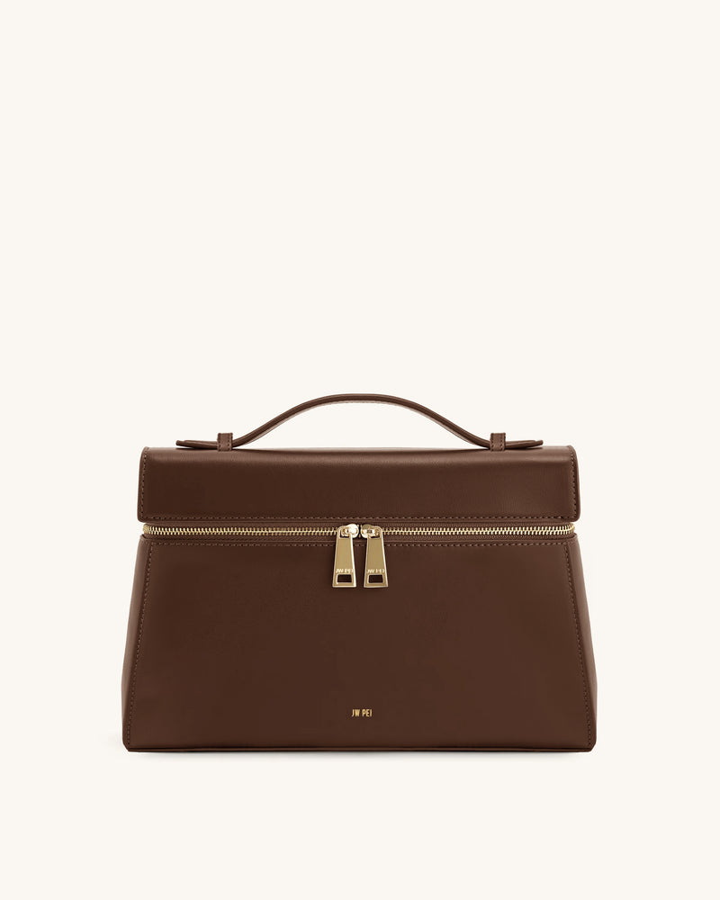 Thea Large Top Handle Bag - Brown Canvas