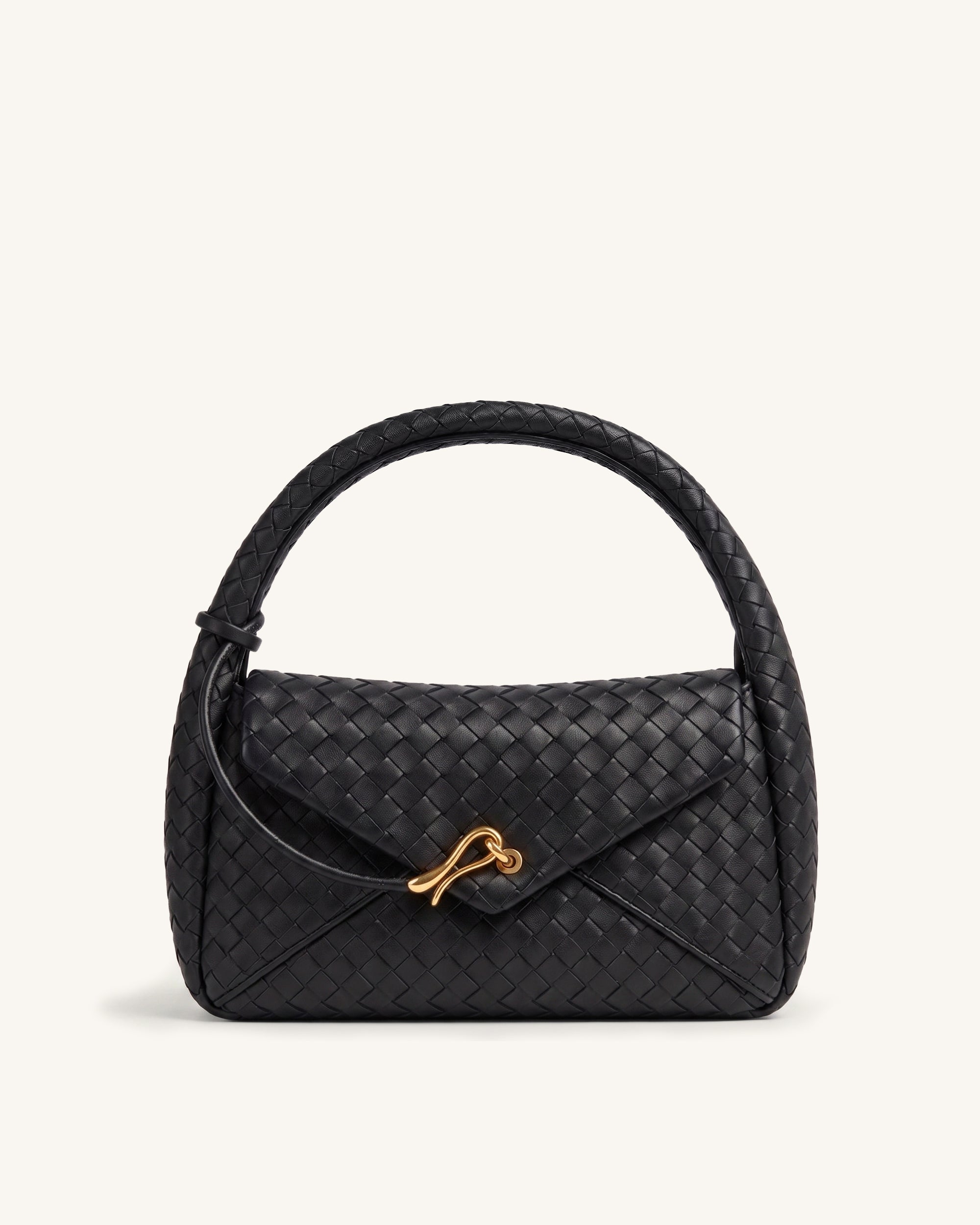 Celeste Woven Hobo Bag - Black