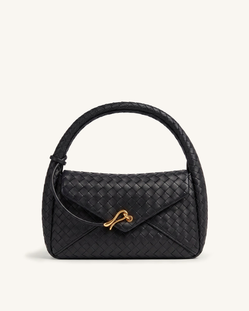 Celeste Woven Hobo Bag - Black