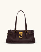 Yvette Elongated Tote Bag - Dark Brown