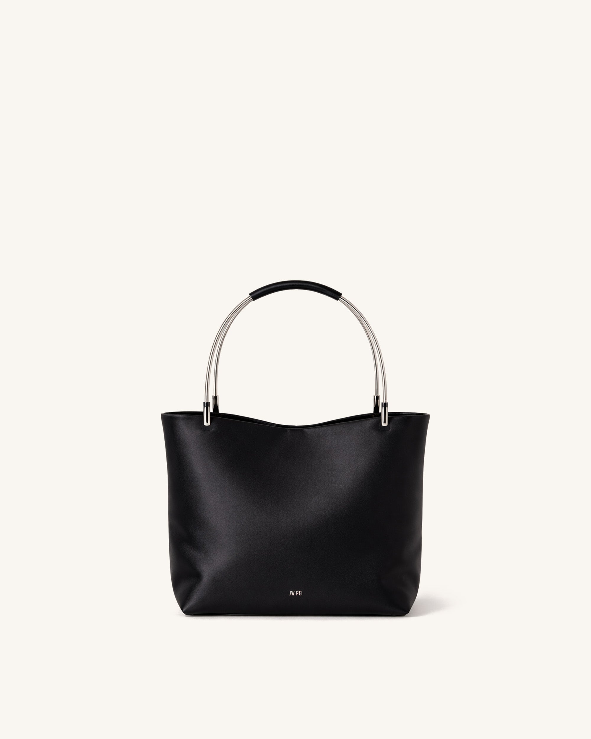 Mia Metal Handle Tote - Black