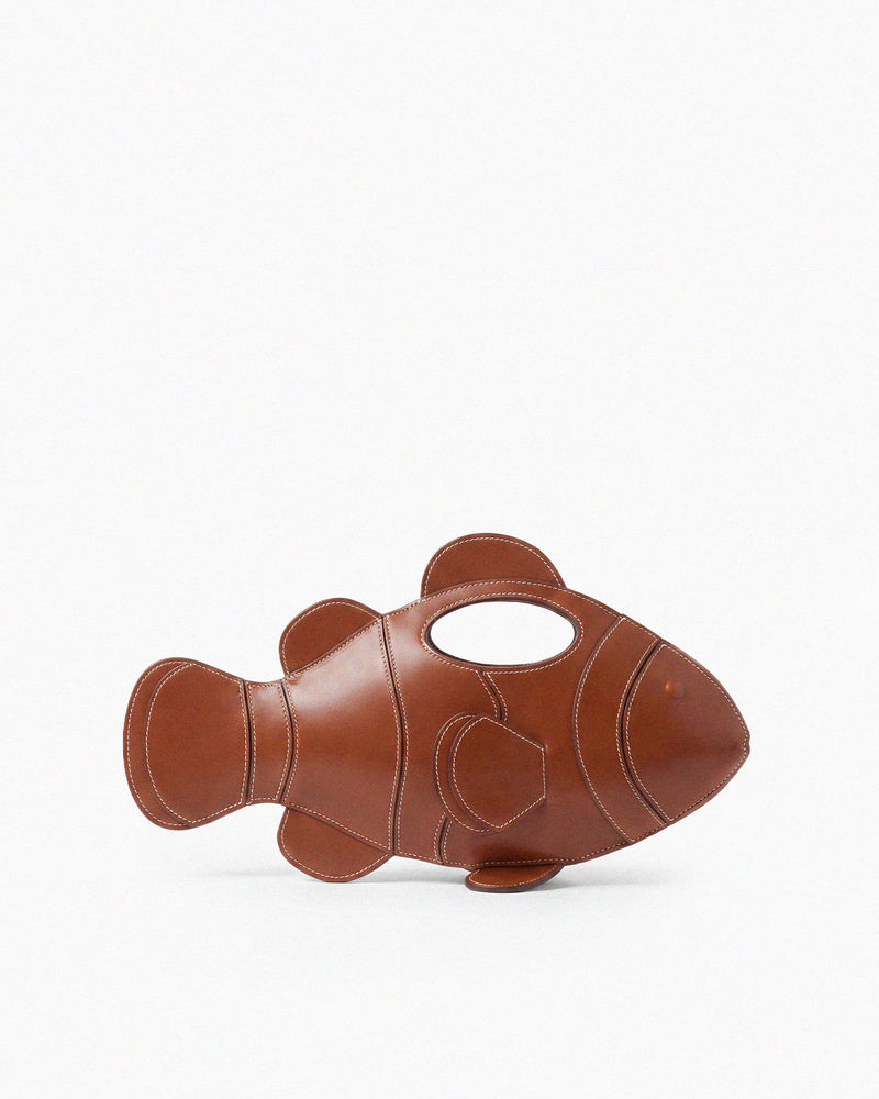 Fish Shaped Handbag - Brown