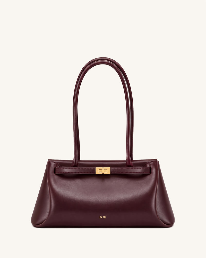 Carmen Structured Top Handle Bag – Burgundy