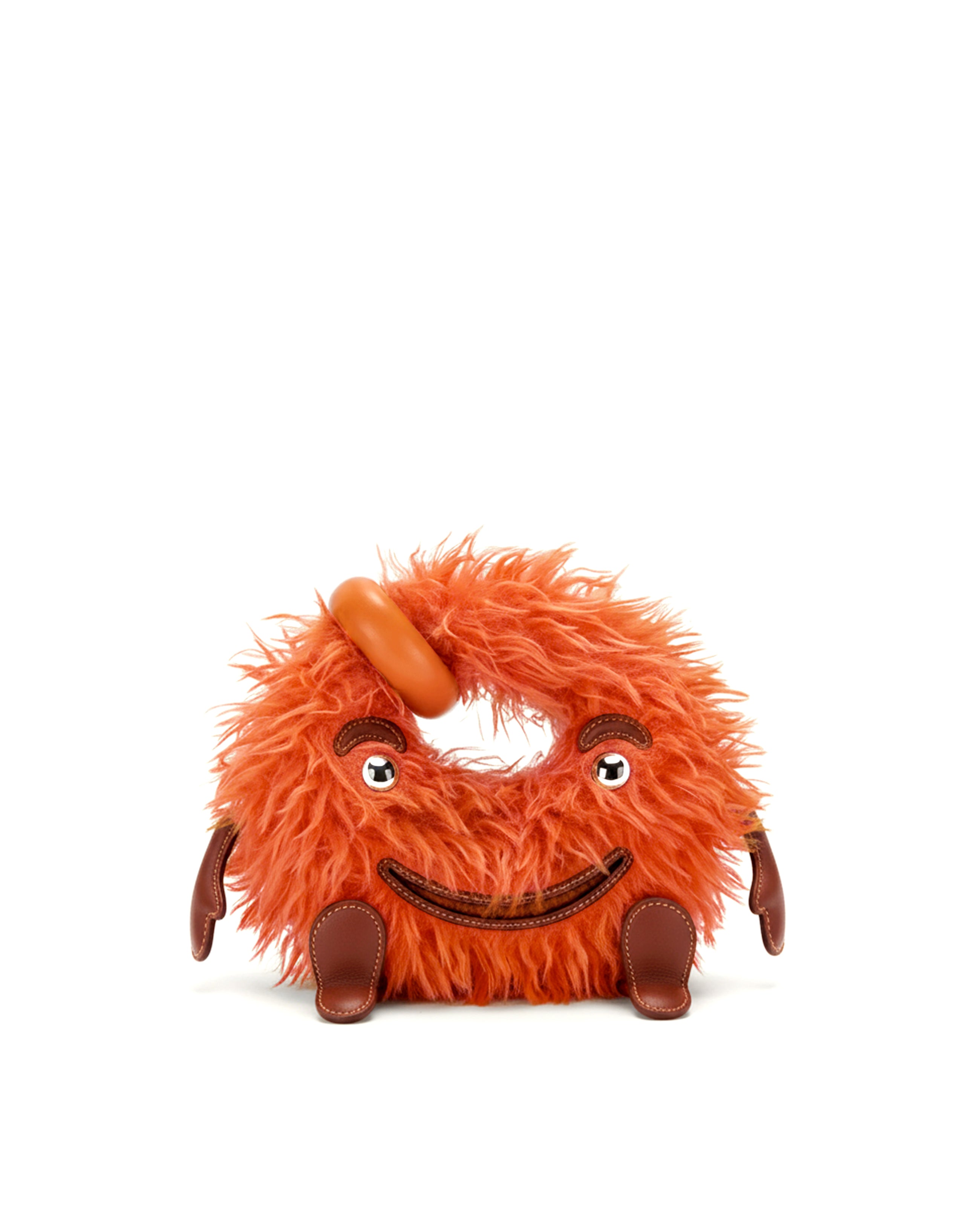 Milo Furry Top Handle Bag - Orange