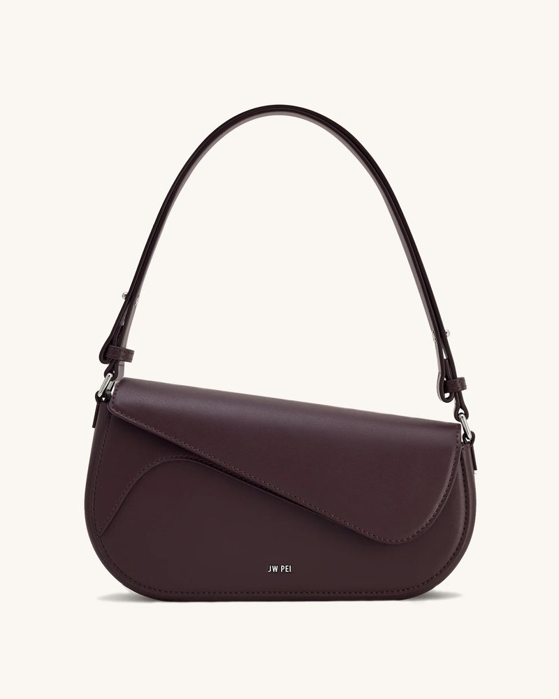 Addisyn Draped Flap Shoulder Bag – Dark Brown