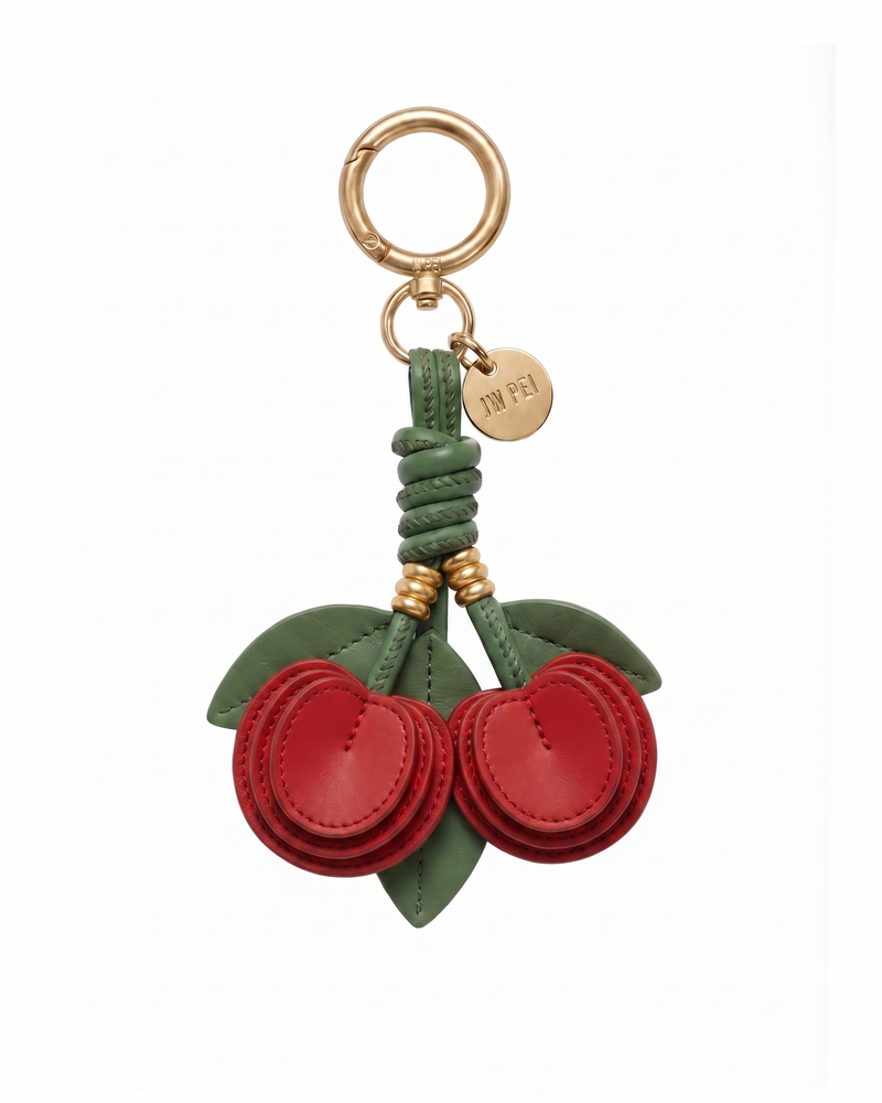 Cherry Cluster Bag Charm - Red