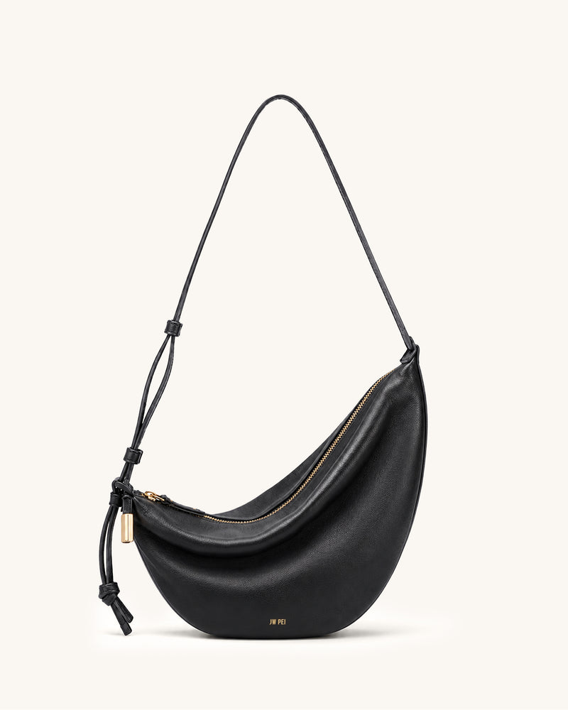 Harlee Slouchy Crescent Bag - Black