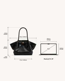 Hana Large Tote Bag - Black Croc