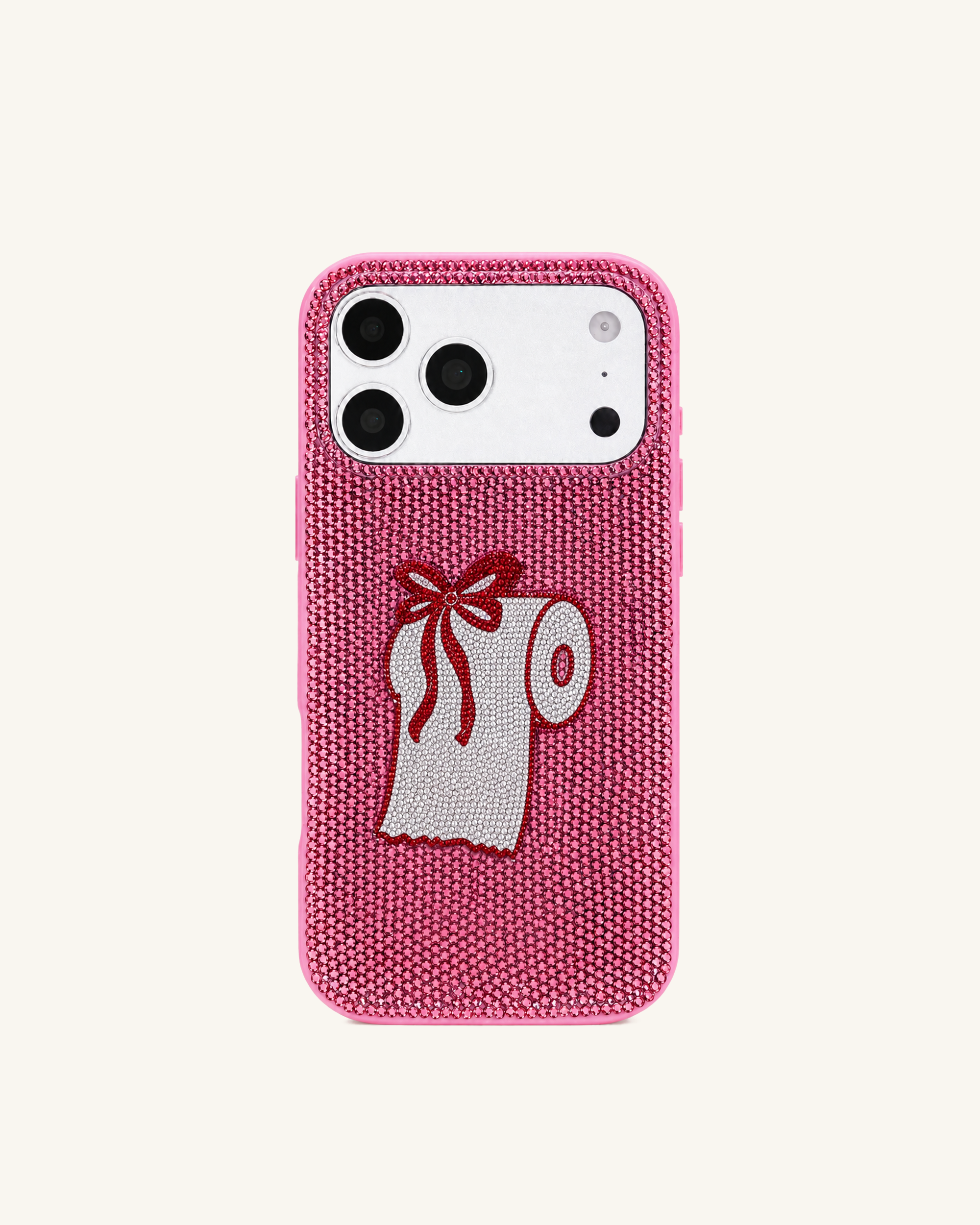 Rhinestone Ribbon Roll Phone Case – Pink