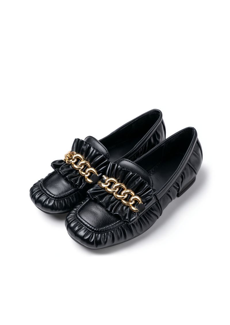 Lila Chain Loafers – Black