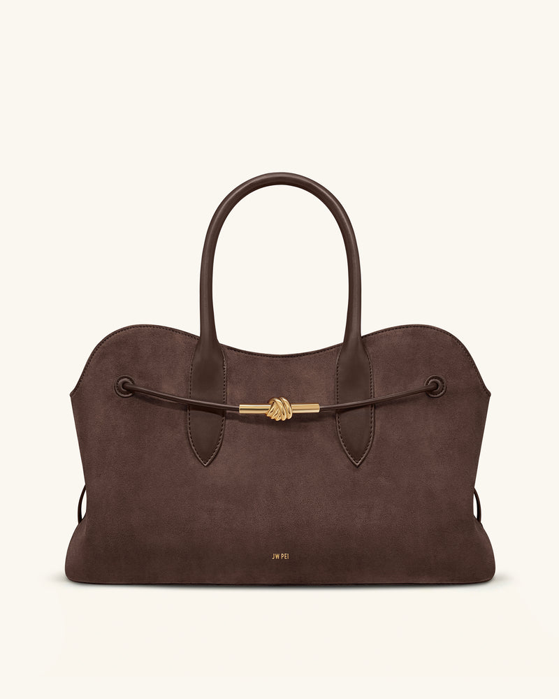 Adele Large Metal Rope Knot Tote Bag - Mocha Brown