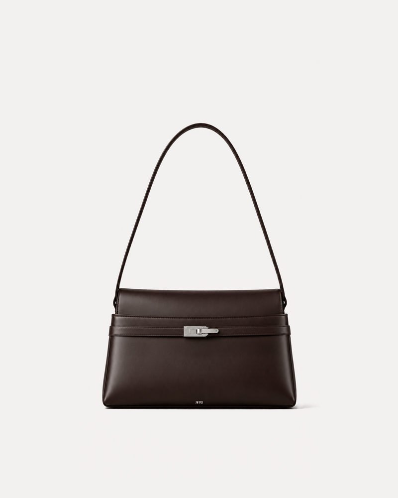 Ava Structured Shoulder Bag - Brown