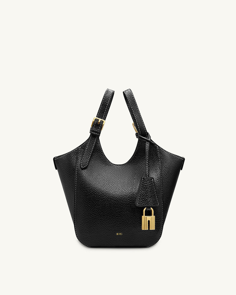 Ines Padlock Tote Bag - Black
