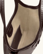 Brooke Mini Belted Embellished Top Handle Bag - Dark Brow