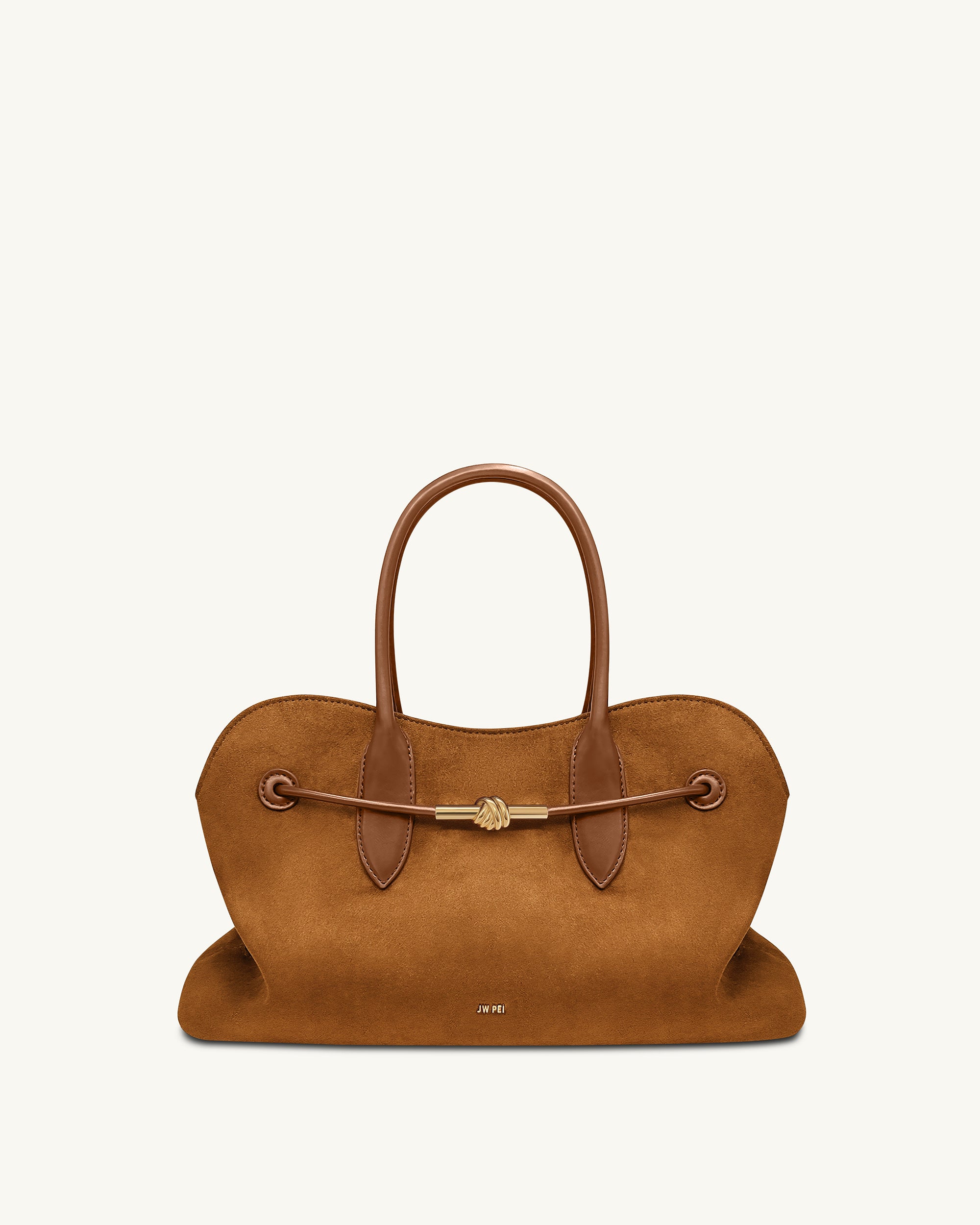 Adele Metal Rope Knot Tote Bag - Caramel Brown