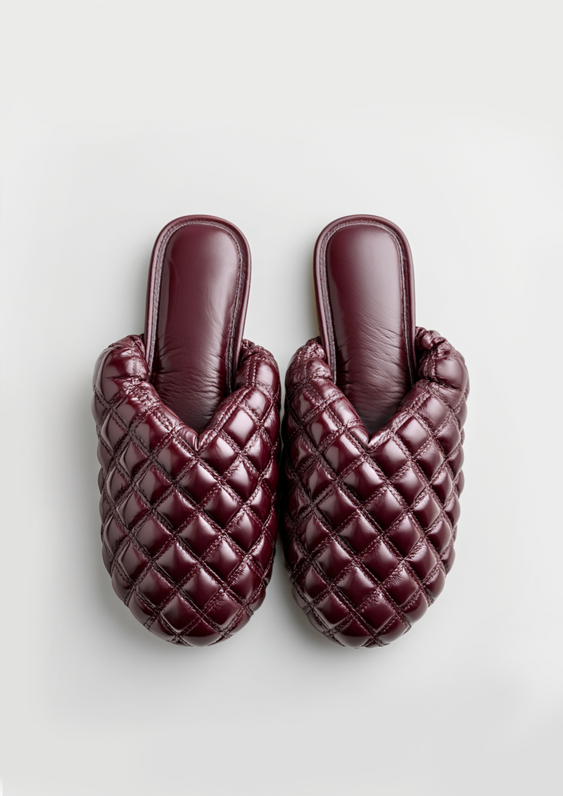 Ruby Quilted Mules – Red