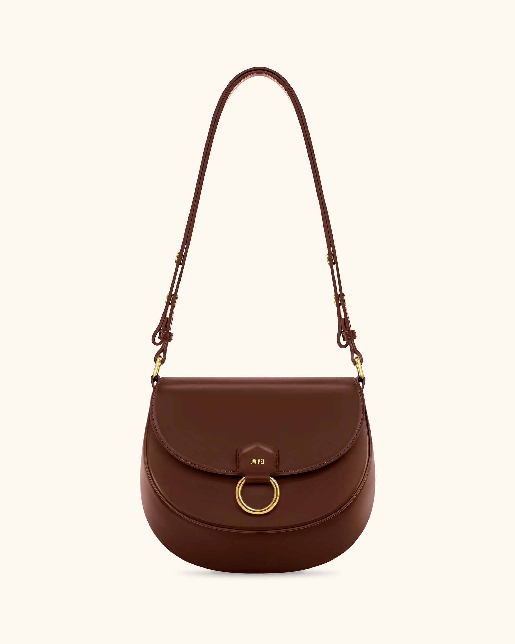 Diana Ring Flap Saddle Bag - Brown