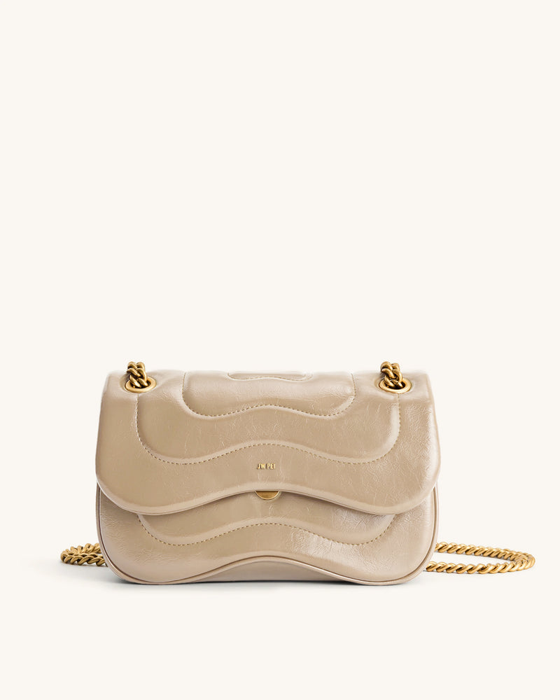 Tina Quilted Chain Crossbody - Soft Sand