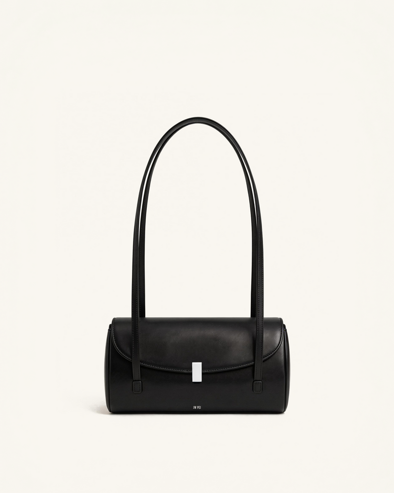Luna Cylinder Shoulder Bag - Black