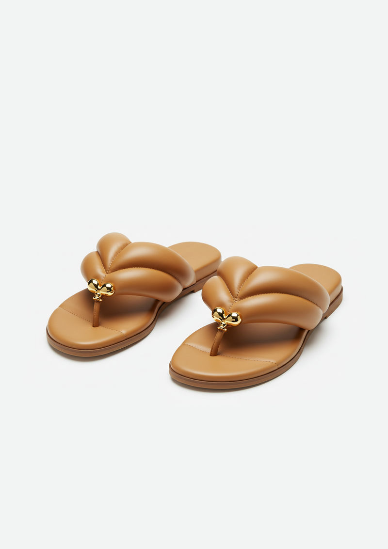 Ava Padded Sandals – Brown