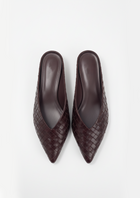 Ruby Woven Mules – Burgundy