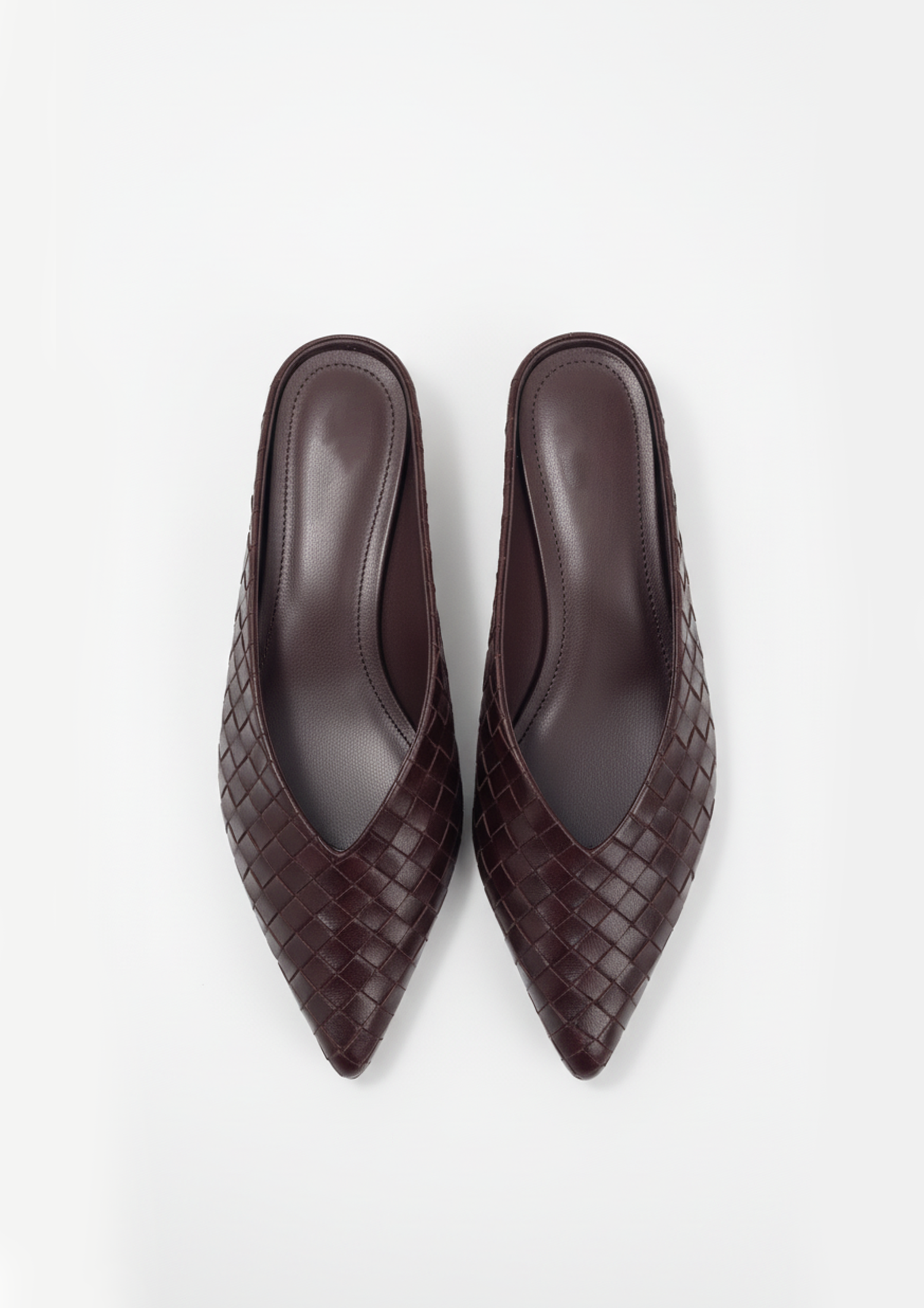 Ruby Woven Mules – Burgundy