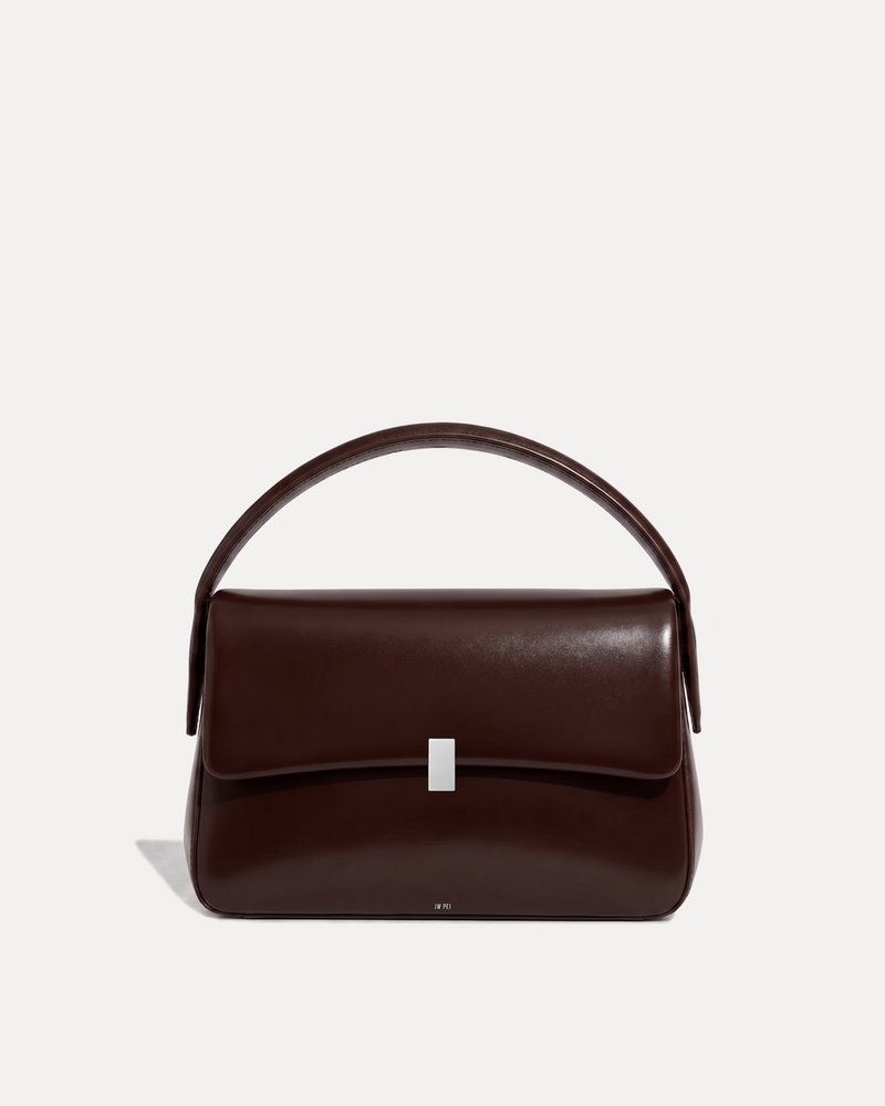 Mila Structured Top Handle Bag - Brown