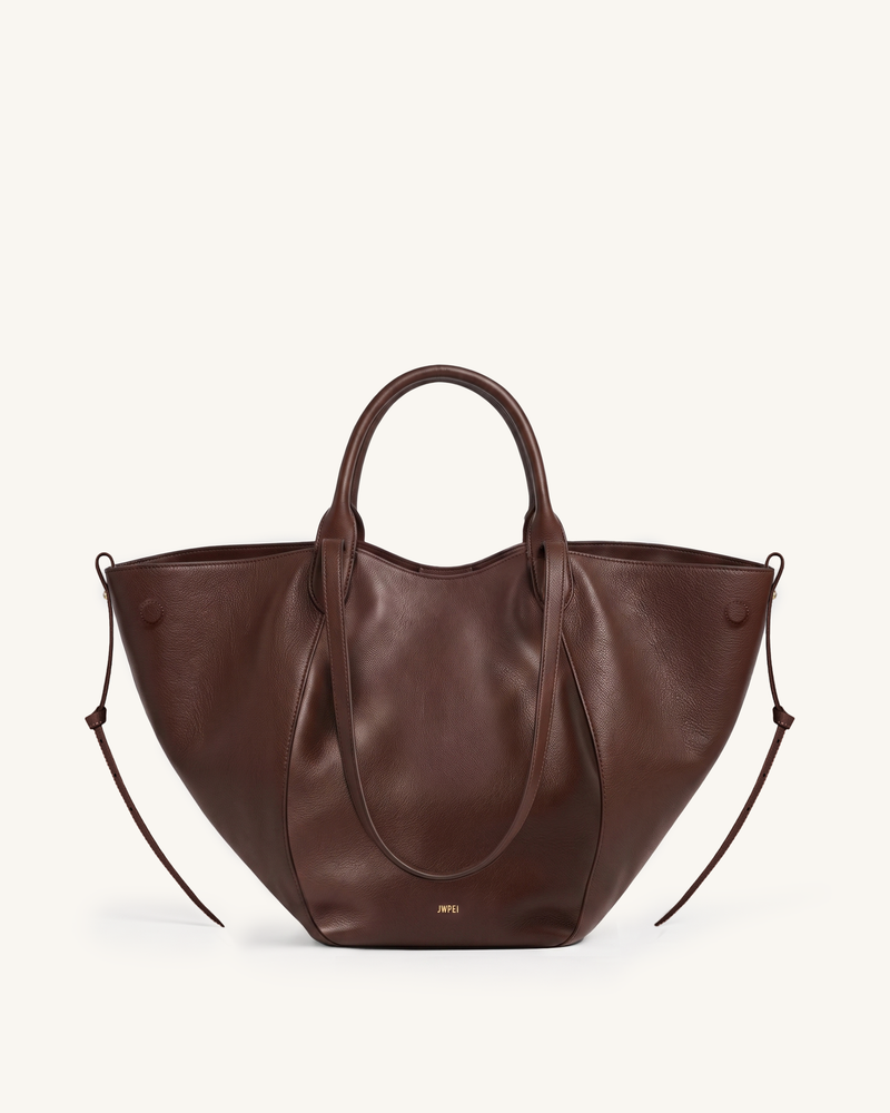 Isabeau Winged Tote Bag - Chocolate Brown