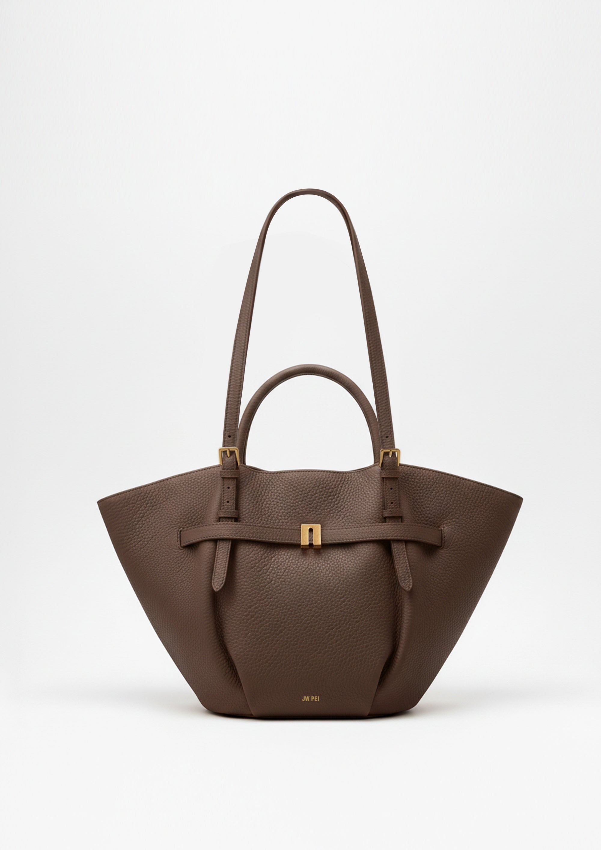 Pebbled Tote Bag - Brown