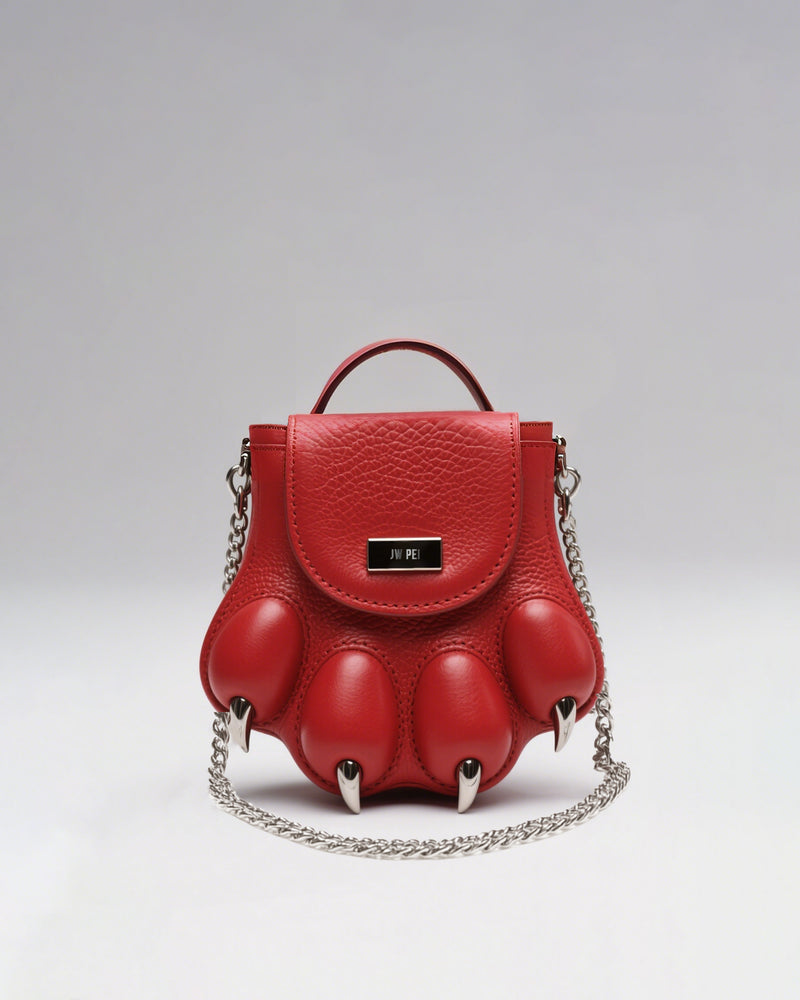 Mia Claw Mini Top Handle Bag - Red