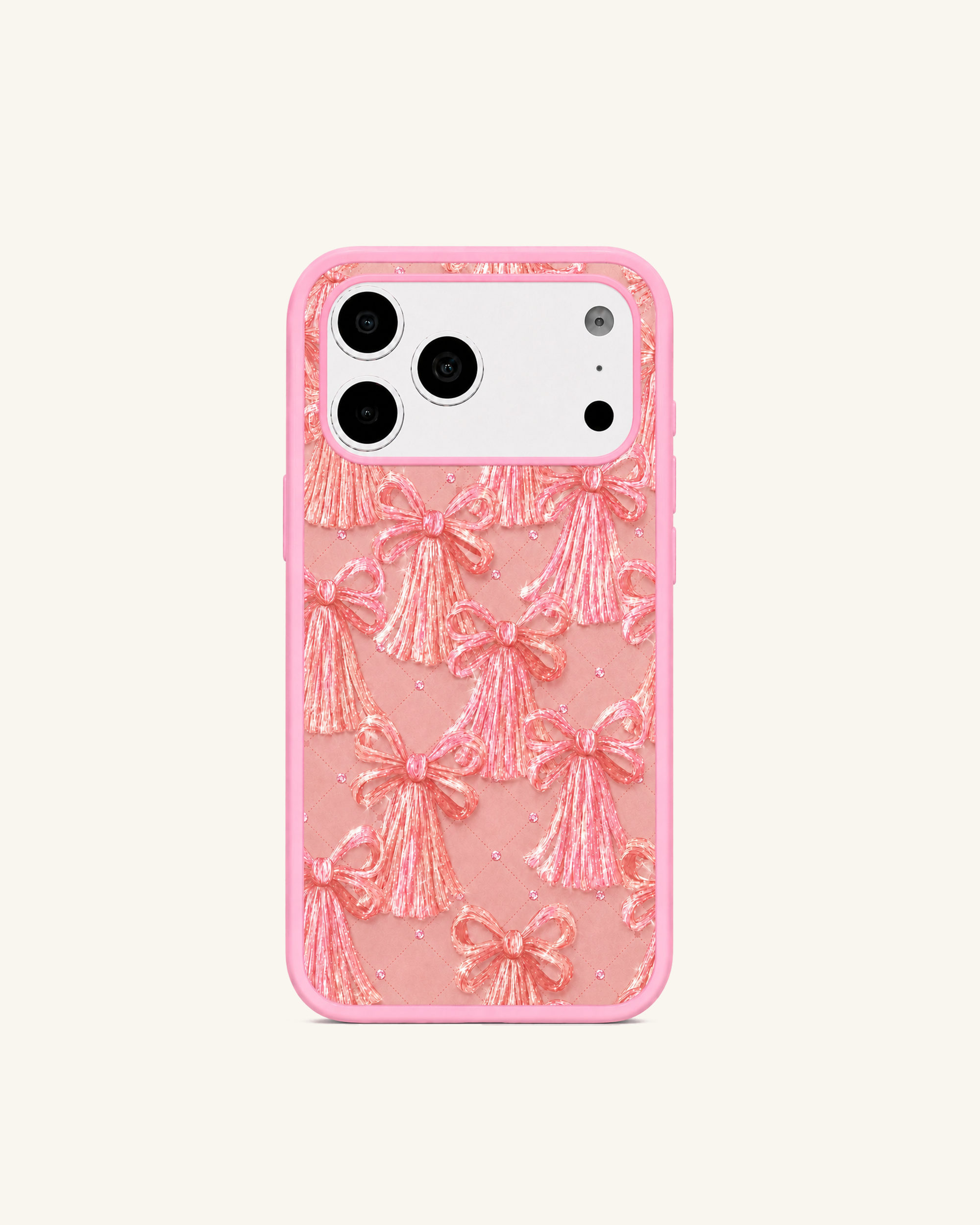 Sweet Bow Tassel Glitter Phone Case – Pink
