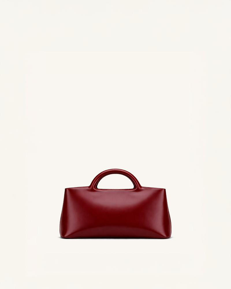 Scarlett Structured Top Handle Bag - Burgundy