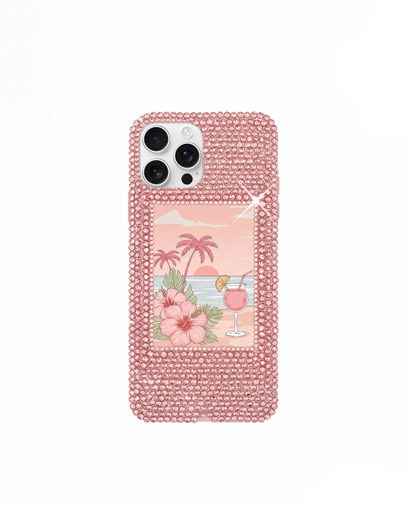Chocolate Bar Artificial Crystal Phone Case – Pink
