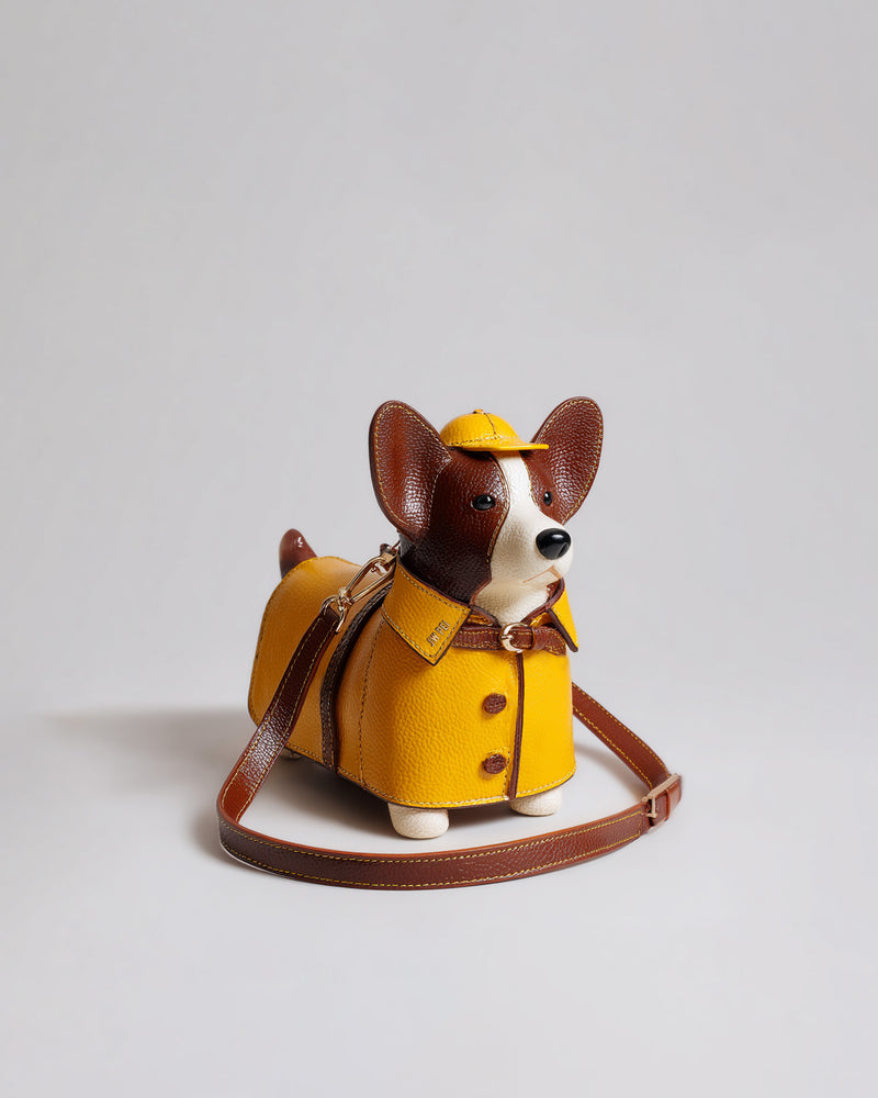Corgi Raincoat Dog Crossbody Bag - Yellow