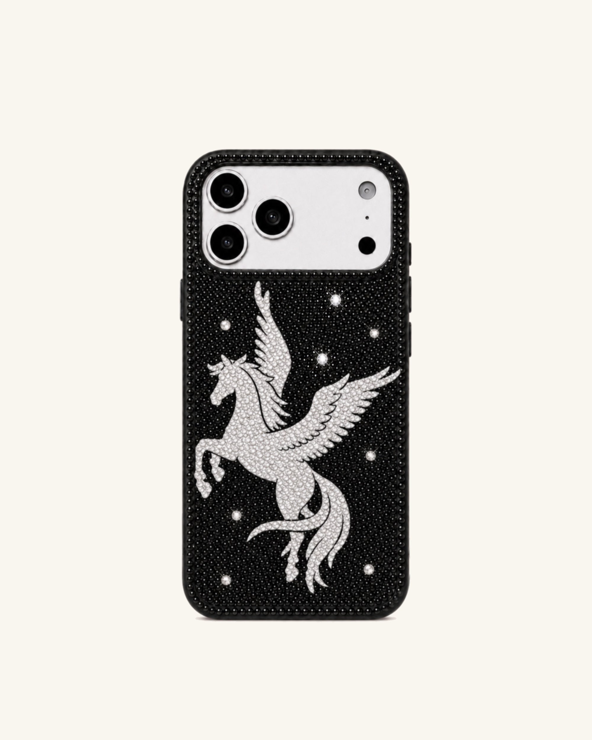 Pegasus Artificial Crystal Phone Case - Black