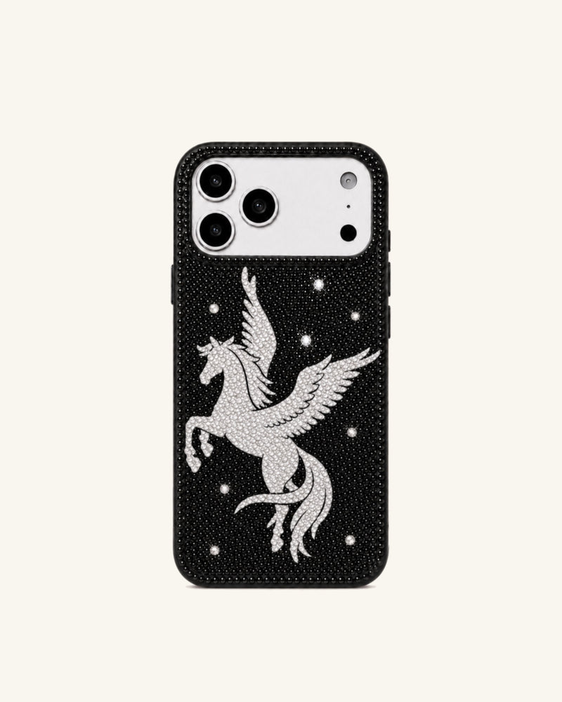 Pegasus Artificial Crystal Phone Case - Black