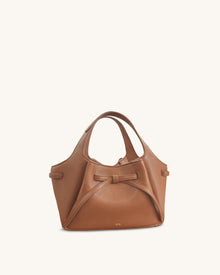 Mabel Soft Bow Tote Bag - Caramel Brown