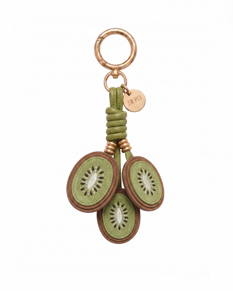 Kiwi Slice Cluster Bag Charm - Green