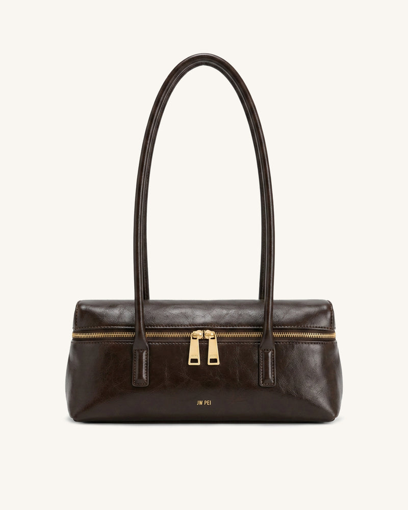 Thea East-West Bowling Bag - Dark Brown