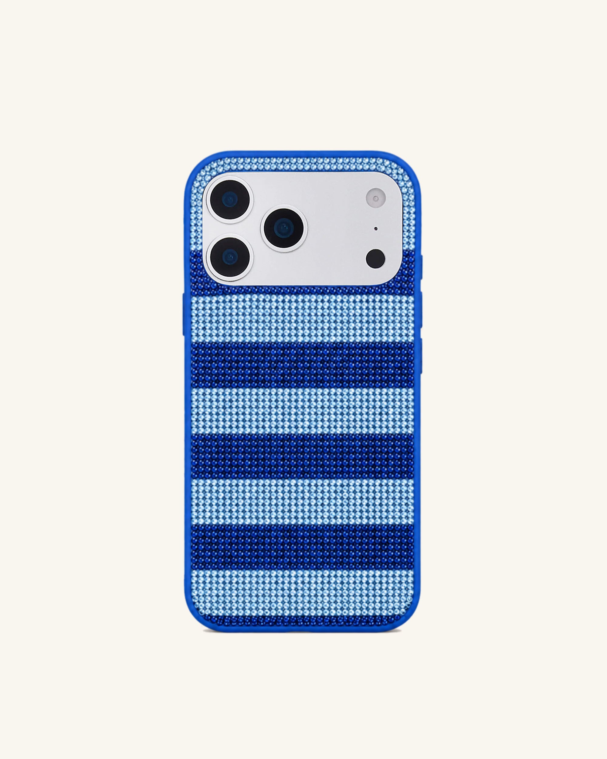 Striped Artificial Crystal Phone Case - Blue