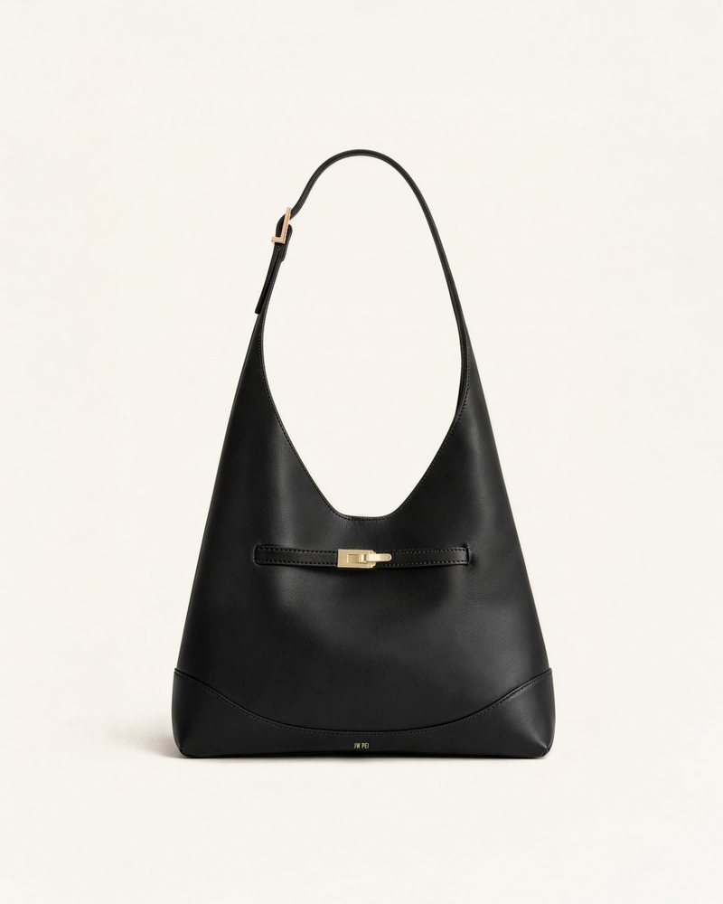 Luna Hobo Shoulder Bag - Black