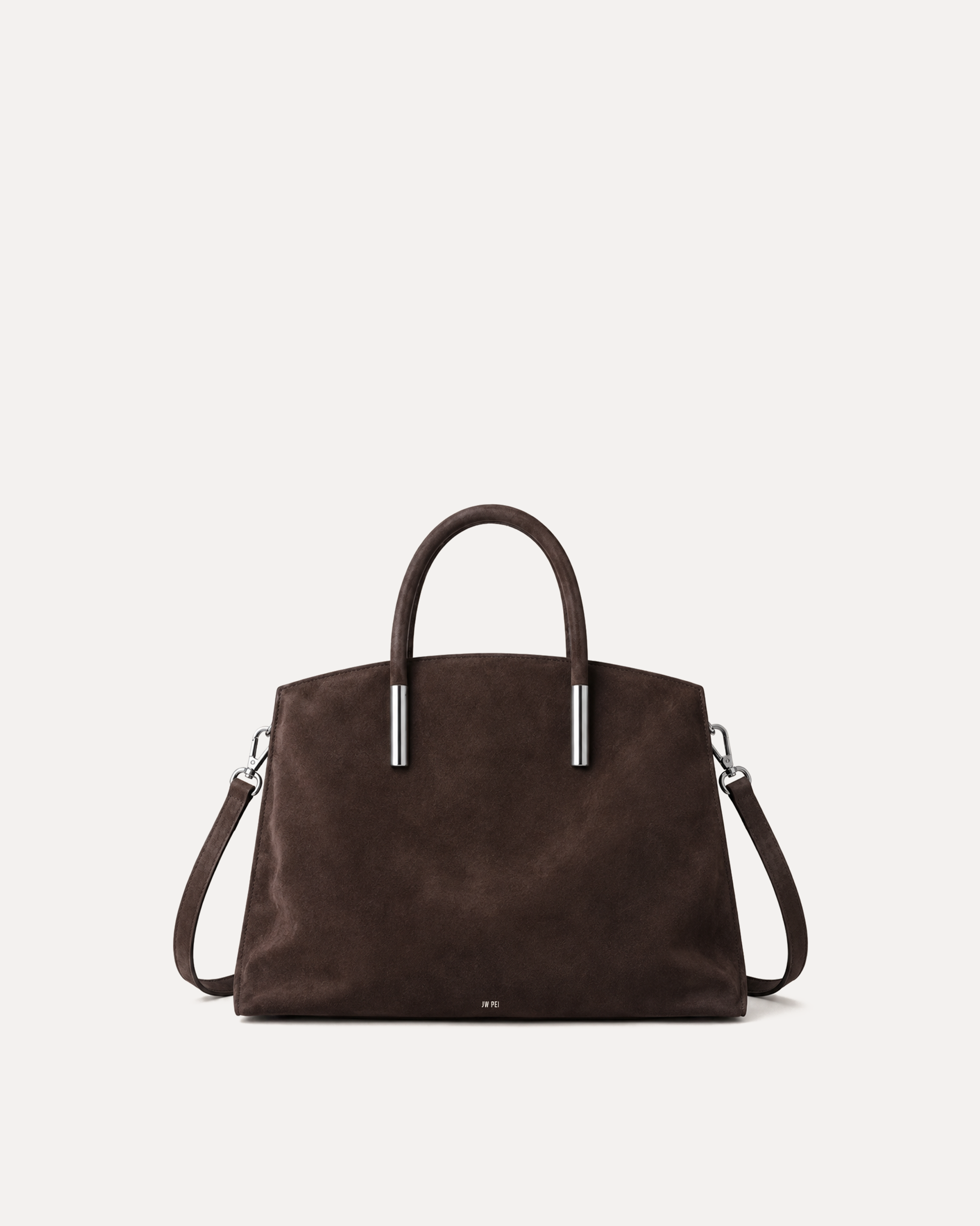 Mia Faux Suede Tote Bag - Brown