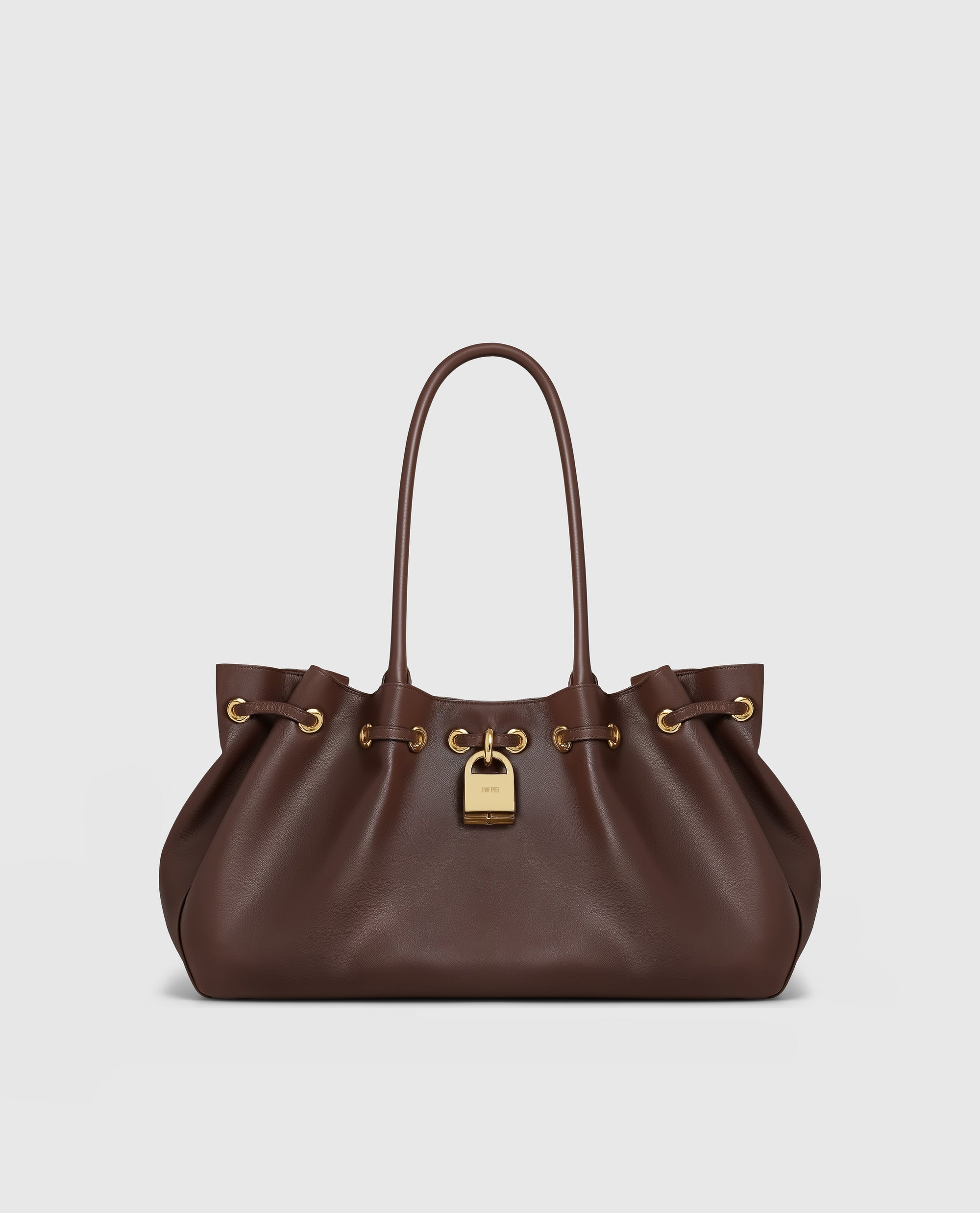 Ava Vegan Leather Tote Bag - Brown