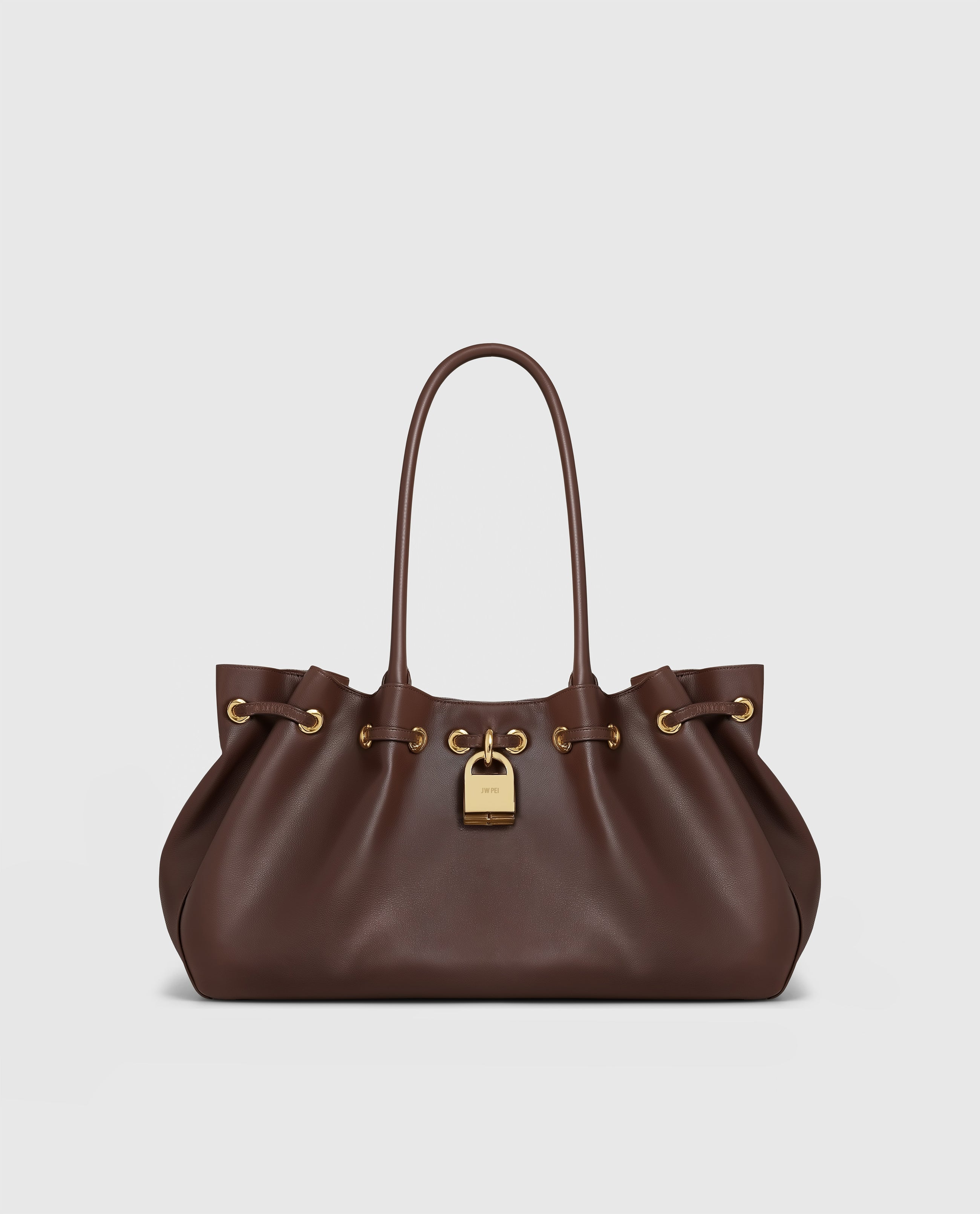Ava Vegan Leather Tote Bag - Brown