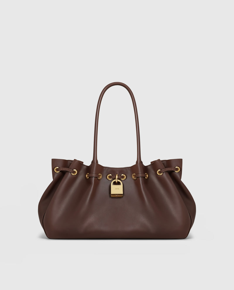 Ava Vegan Leather Tote Bag - Brown