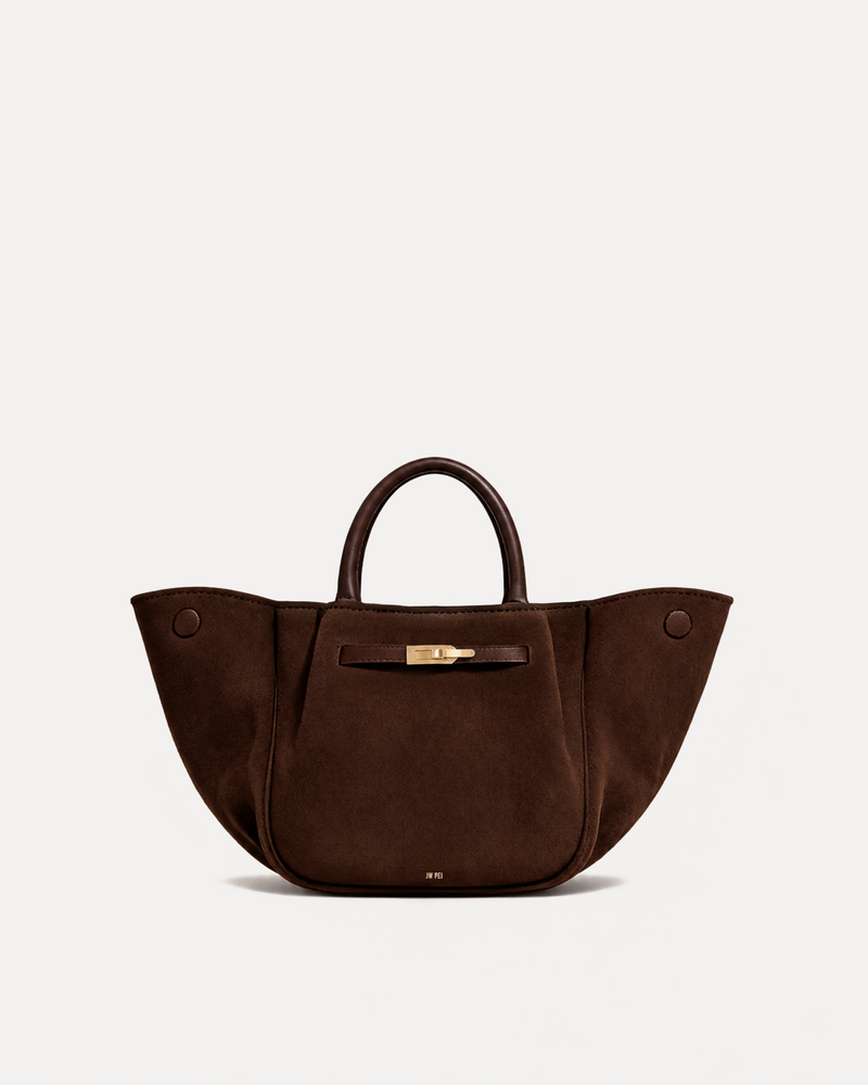 Luna Faux Suede Tote - Brown