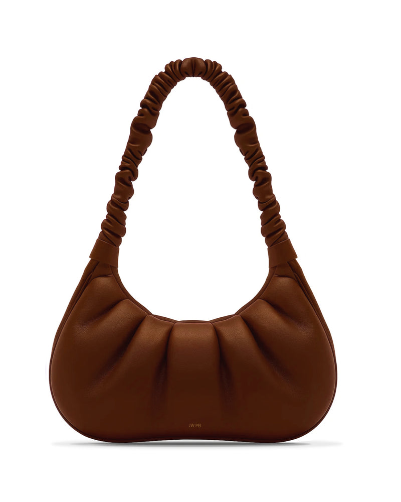 Aria Ruched Hobo Bag - Brown