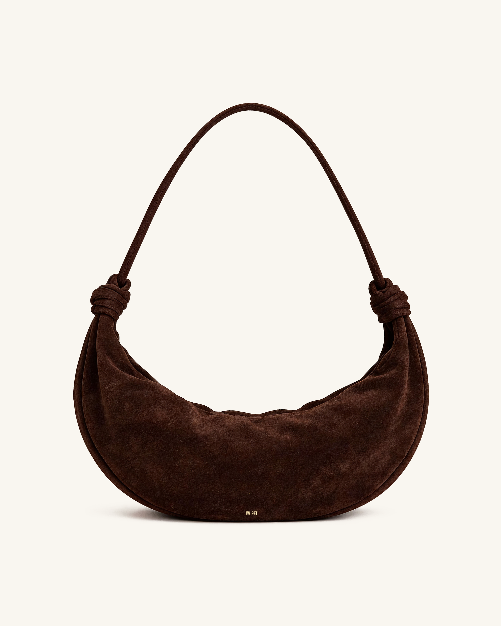 Luna Faux Suede Shoulder Bag - Brown